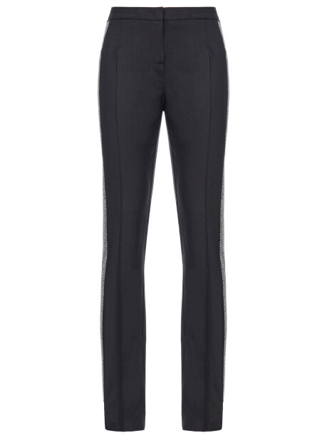Pantaloni con banda di strass - 1