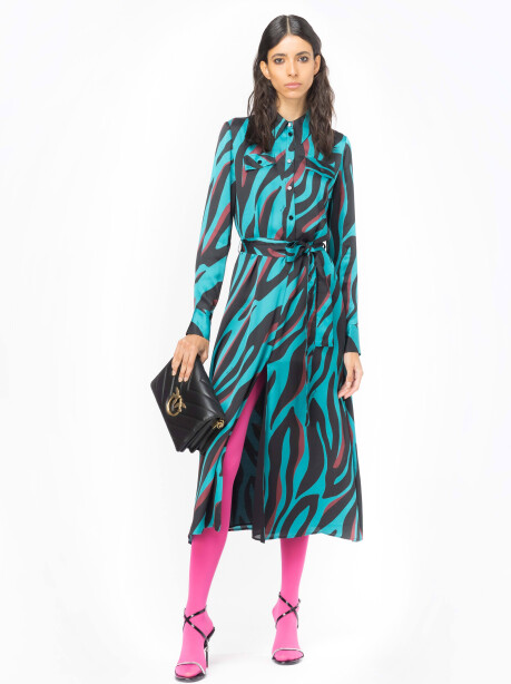 Vestito chemisier con stampa animalier - 4