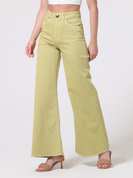 Jeans wide leg a campana lime - 3