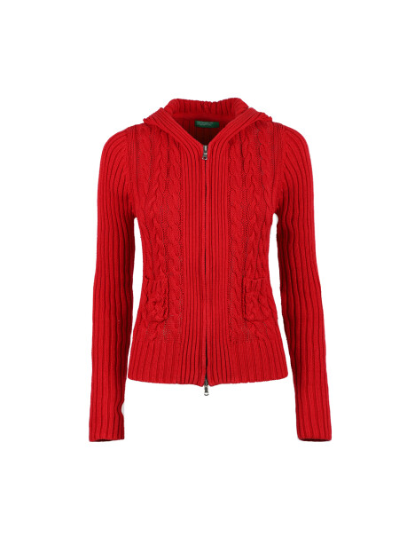 Zip-up sweater with hood - 1