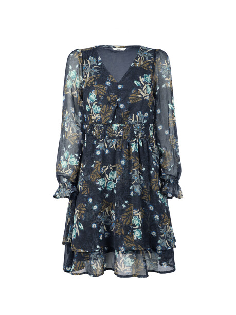 Printed V-neck dress - 1