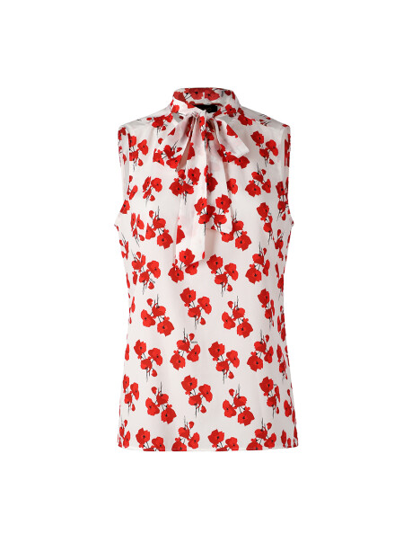 Camicia smanicata con sciarpa fiocco - 1