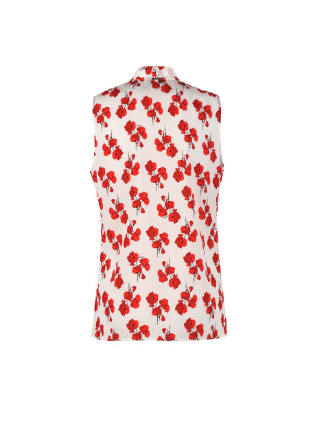 Camicia smanicata con sciarpa fiocco - 2