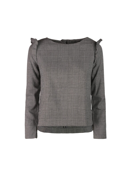 Checked blouse with ruffles - 1