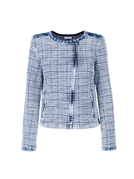 Chanel-style jacket with denim inserts - 1