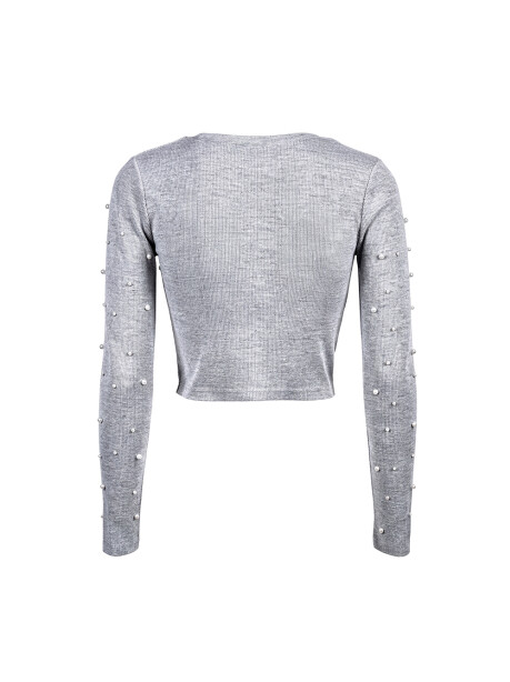 Cardigan corto con perle - 2