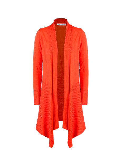 Cardigan with ribbed inserts - 1