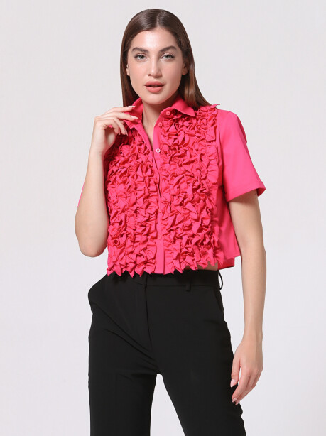 Short-sleeved crop shirt - 5