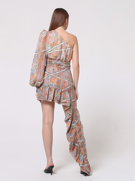 Patterned one-shoulder dress - 5