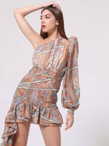 Patterned one-shoulder dress - 6