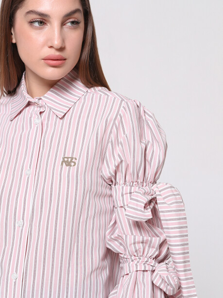 Classic patterned striped shirt with ribbons - 6