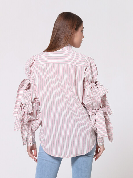 Camicia a righe con nastri - 5