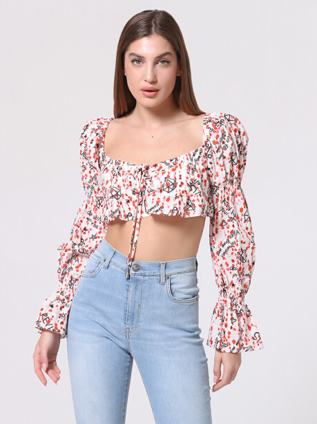 Crop top a maniche lunghe - 1
