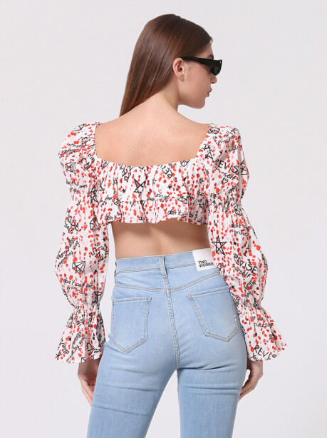 Crop top a maniche lunghe - 4