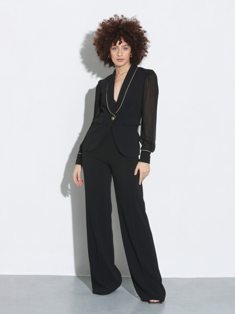 High-waisted trousers with buttons - 3