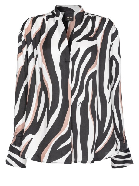 Blusa stampata effetto animalier astratto - 1