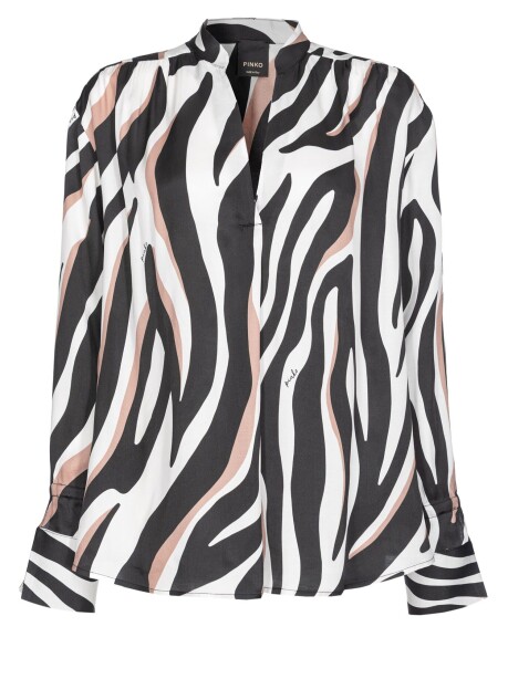 Blusa stampata effetto animalier astratto - 1