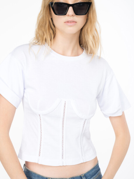 T-shirt effetto bustier - 3