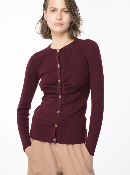 Fitted ribbed wool cardigan - 3