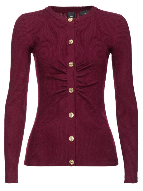Fitted ribbed wool cardigan - 1
