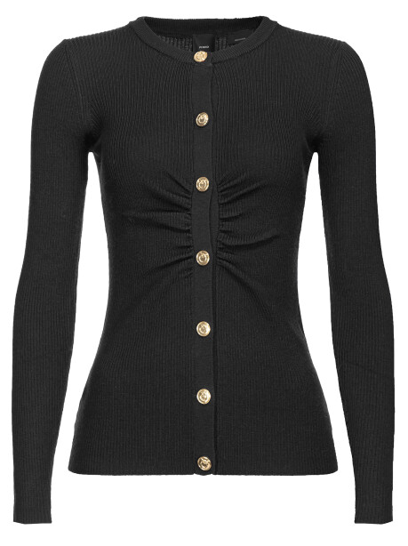 Fitted ribbed wool cardigan - 1