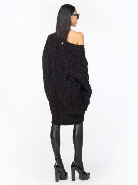 Multi-braid knitted maxi dress with sequins - 4