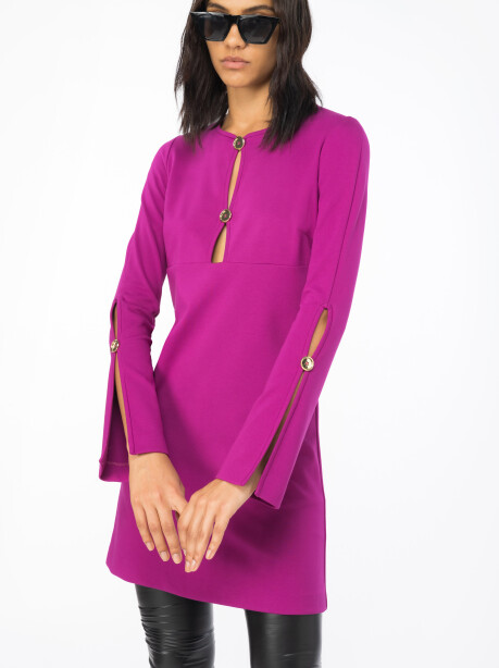 Short A-line dress with buttons - 3