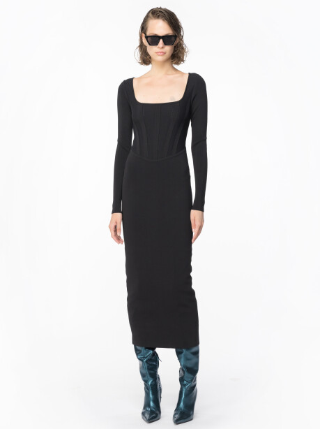 Midi dress with vanisé workmanship - 3