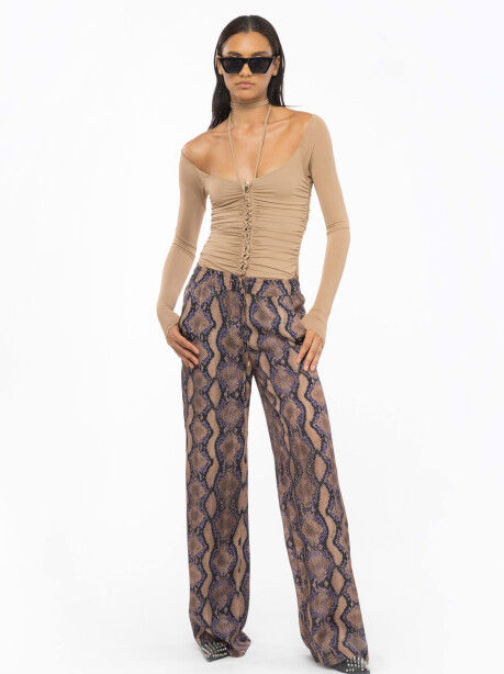 Snake print palazzo trousers - 3