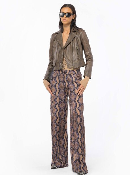 Snake print palazzo trousers - 4