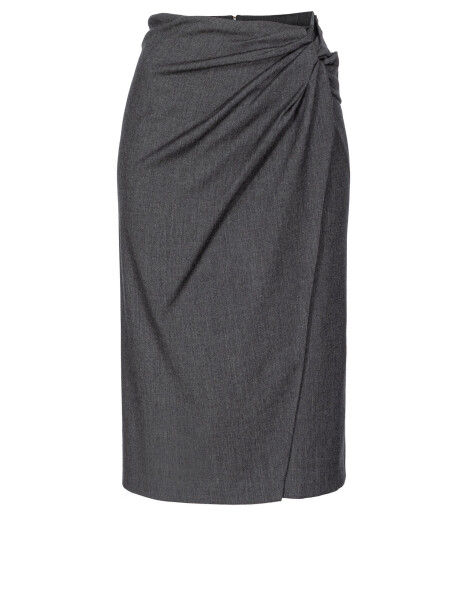 Flannel midi skirt with side twist - 1