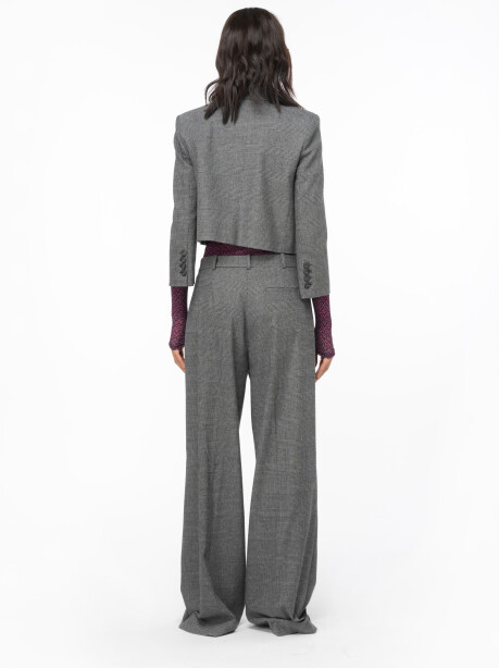 Prince of Wales flannel palazzo trousers - 4