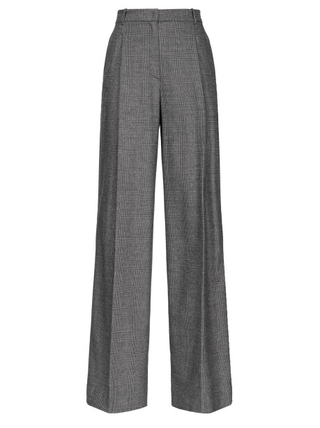 Prince of Wales flannel palazzo trousers - 1