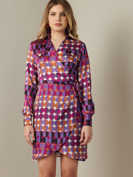 Vestito corto ad incrocio - 4