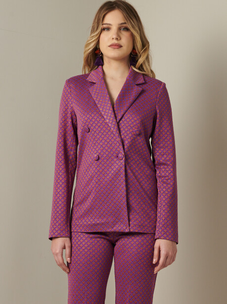 Blazer doppiopetto in jacquard lurex - 4