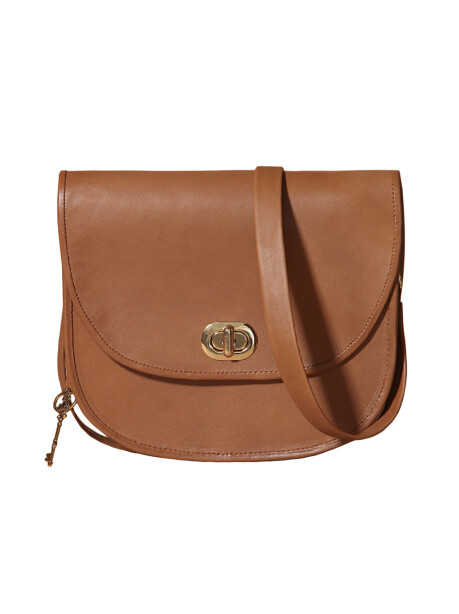 Borsa modello tolfa in pelle cognac - 1