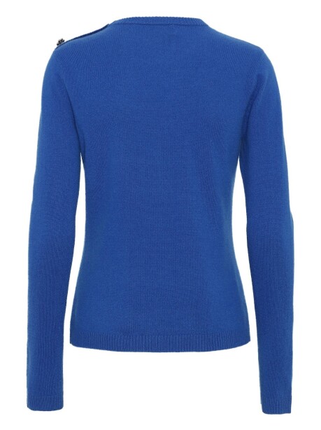 Cashmere sweater with jewel buttons on the shoulder - 2