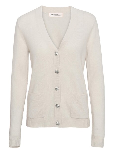 Cardigan in cachemire con bottoni gioiello - 1