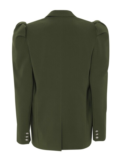 Blazer with puffed shoulders and jewel button - 2