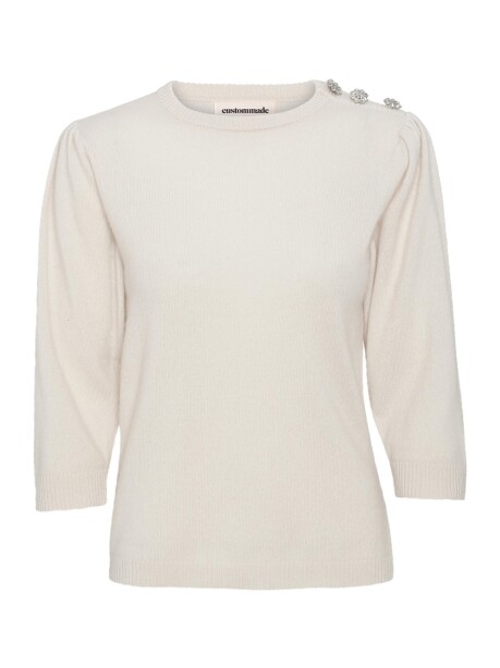 Cashmere sweater with jewel buttons - 1