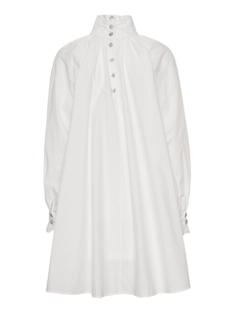 Organic cotton shirt dress with jewel buttons - 2