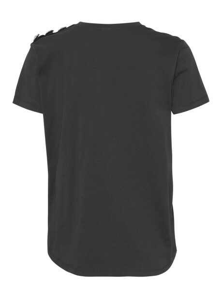 T-shirt con applicazione gioiello sulla spalla - 2