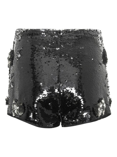 Shorts in paillettes con decorazioni - 2