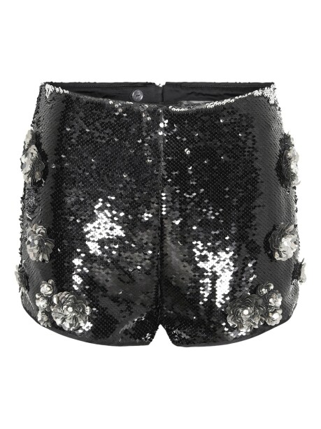 Shorts in paillettes con decorazioni - 1