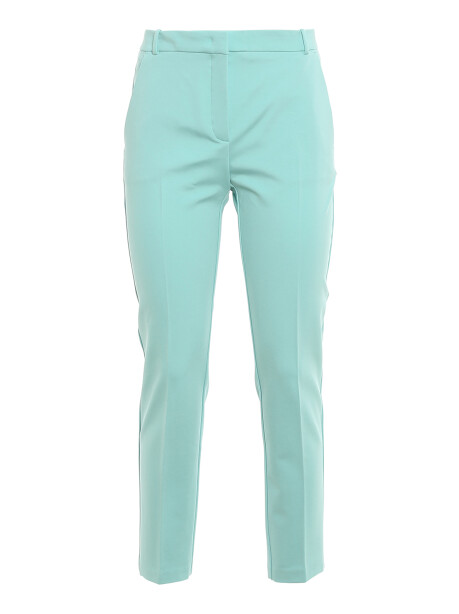 Cigarette-fit trousers with scuba effect - 1