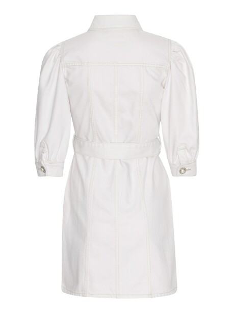 White denim dress with jewel buttons - 2