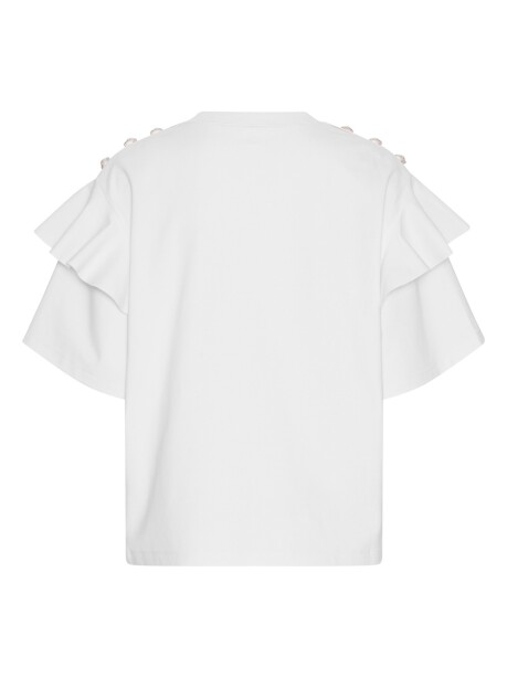 T-shirt con maniche a balze e bottoni gioiello - 2