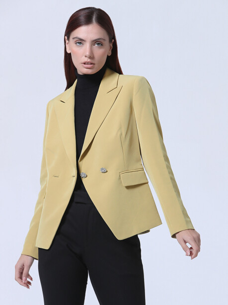 Double-breasted blazer with jewel buttons - 4