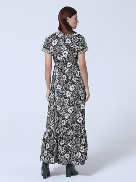 Long ethnic patterned dress in Indian silk - 4