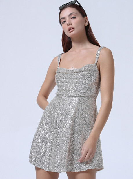 Mini dress in paillettes con bustier - 5